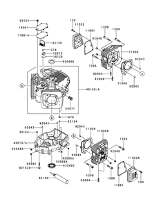 Part Location Diagram of KM-FR730V-S00-S Cub Cadet Engine, Replacement